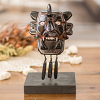 Jade mask, 'Zapotec Rain God' - Unique Archaeological Jade Mask