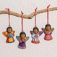 Ceramic ornaments Angels of the Elements set of 4 Guatemala