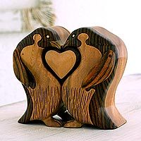 Mahogany and ebony puzzle box,