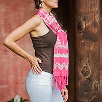 Cotton scarf Hot Pink Solola Guatemala