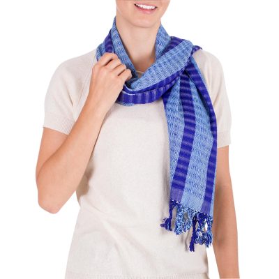 Scarf, Sapphire Peacock