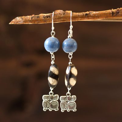 Ceramic dangle earrings, Nahual Destiny