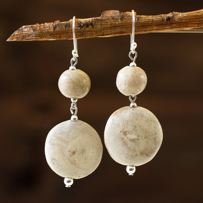 Ceramic dangle earrings, Azacualpa Legacy
