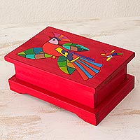 Wood decorative box Cheerful Parrot El Salvador