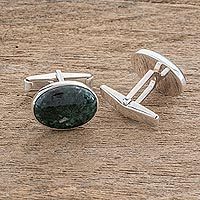 Men s jade cufflinks Royal Green Guatemala