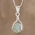 Jade pendant necklace, 'Pale Maya World' - Jade pendant necklace thumbail