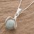 Jade pendant necklace, 'Pale Maya World' - Jade pendant necklace (image 2b) thumbail