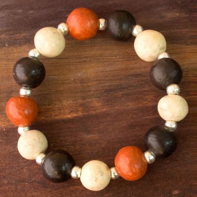 Ceramic stretch bracelet, Azacualpa Warmth