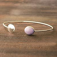 Lilac jade cuff bracelet,