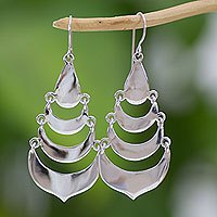 Sterling silver waterfall earrings,
