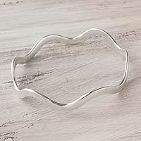 Sterling silver bangle bracelet,