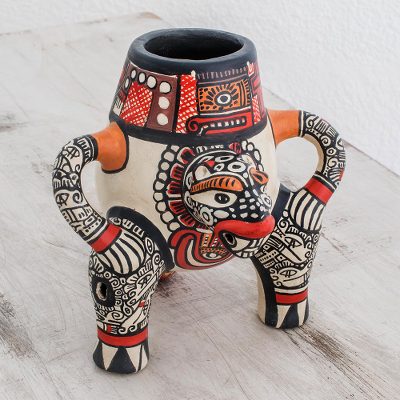 Ceramic decorative vase, Little Jaguar