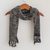 Rayon chenille scarf, 'Monochrome Riddle' - Black and White Handcrafted Rayon Chenille Scarf thumbail