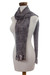 Rayon chenille scarf, 'Monochrome Riddle' - Black and White Handcrafted Rayon Chenille Scarf (image 2d) thumbail