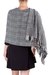 Rayon chenille shawl, 'Monochrome Riddle' - Black and White Handcrafted Rayon Chenille Shawl (image 2c) thumbail
