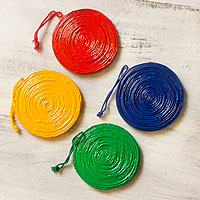 Recycled paper ornaments Cycle of Joy set of 4 Guatemala