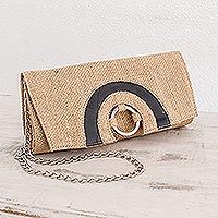 Jute clutch handbag,