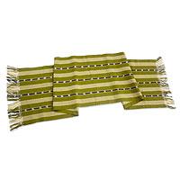 Cotton table runner Wild Olive Guatemala