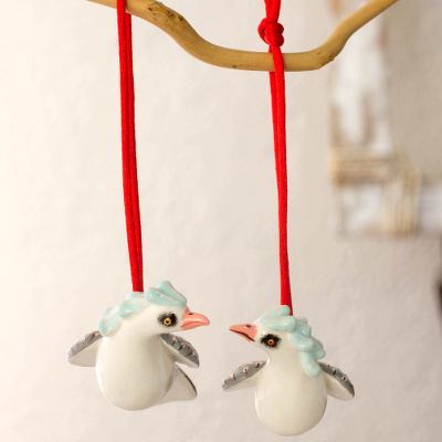 Ceramic ornaments, Fanciful Pigeon (pair)