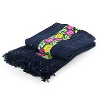 Cotton tablecloth Atitlan Midnight Floral Guatemala