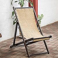 Wood and canvas folding chair,