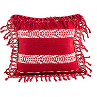 Cotton cushion cover Weaving Red Paths Guatemala