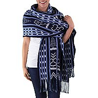 Cotton shawl Maya Blues Guatemala