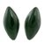 Jade button earrings, 'Black Maya Shield' - Handmade Black Jade Button Earrings with Silver Settings (image 2a) thumbail
