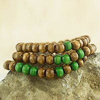 Wood stretch bracelets,