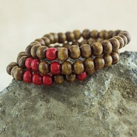 Wood stretch bracelets,