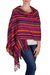Cotton shawl, 'Valley of Flowers' - Guatemalan Hand Woven Cotton Shawl in Primary Colors thumbail