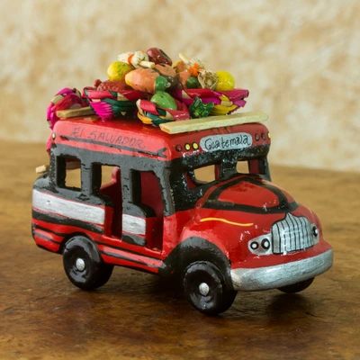 Ceramic sculpture, Bus to El Salvador II