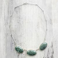 Reversible jade pendant necklace,