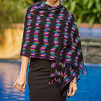 Cotton shawl Midnight Colors Guatemala