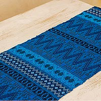 Cotton table runner Blue Guatemala Guatemala