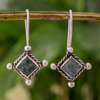 Jade dangle earrings, Cardinal Points