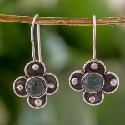 Jade dangle earrings, Deep Clarity