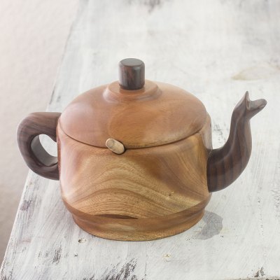 Mahogany and hormigo wood sugar bowl, Tea Time (3 pieces)
