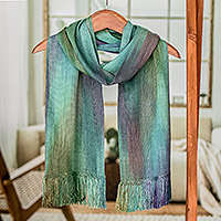 Rayon chenille scarf Iridescent Pastels Guatemala