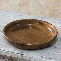 Wood serving plate Tropical Beauty Guatemala