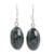 Dark green jade dangle earrings, 'Maya Elegance' - Guatemalan Dark Green Jade Sterling Silver Hook Earrings (image 2a) thumbail