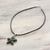 Dark green jade pendant necklace, 'Wishing Star' - Fair Trade Jewelry Artisan Crafted Dark Jade Necklace (image 2b) thumbail