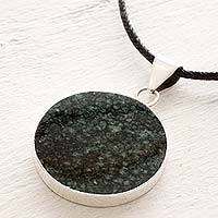 Reversible jade pendant necklace,