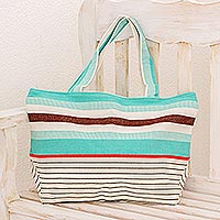 Cotton tote handbag Sand and Sea Guatemala