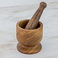 Wood mortar and pestle Tropical Spice Grinder Guatemala