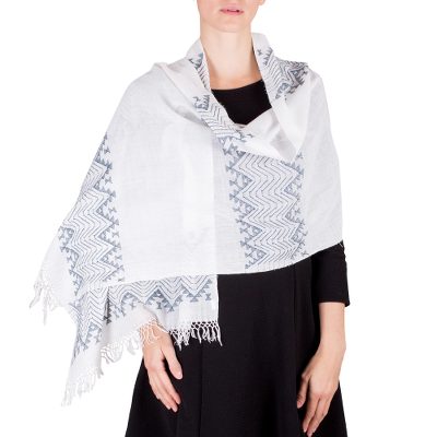 Cotton shawl, Lead Green Santa Cruz Hills