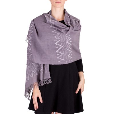 Cotton shawl, Pic Bil Grey