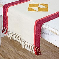 Cotton table runner Cherry Orchard Path Guatemala