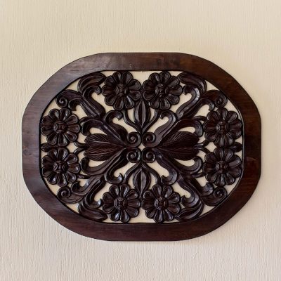 Wood wall panel, Floral Harmony