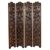 Wood folding screen, 'Harvest Moon and Sun' - Hand Carved Pine Wood Folding Screen from Guatemala thumbail